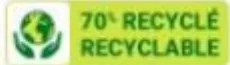 Pictogramme « 70 % RECYCLÉ RECYCLABLE »